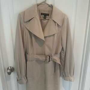 INC International Concepts Women's Belted Trench Coat - Cream / Beige